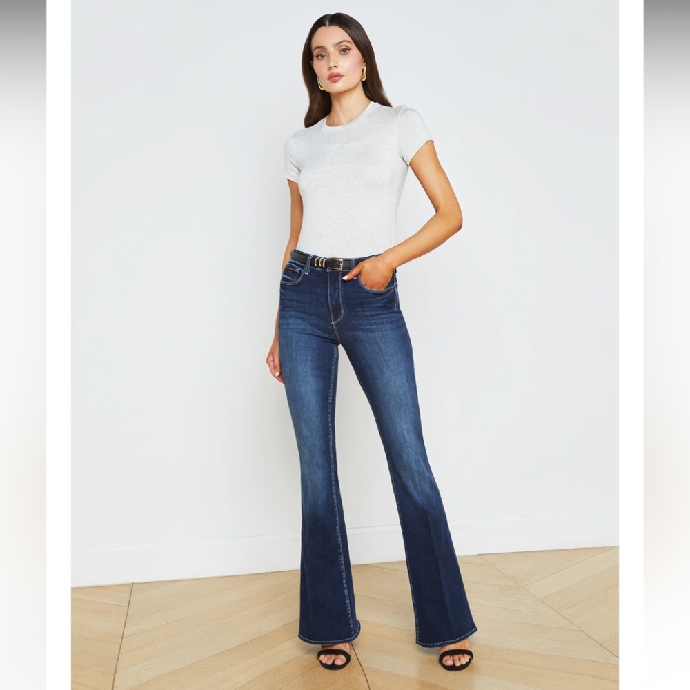 L’AGENCE Dark Blue Flare Jean